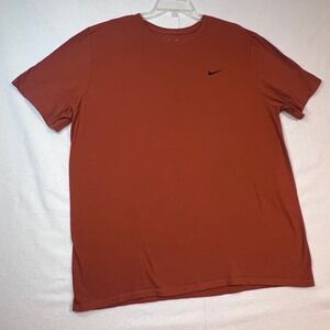 Nike The Nike Tee XXL Mens Athletic Cut T Shirt Burnt Orange‎ Black Swoosh